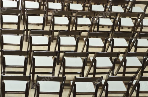 Preview: Symmetry Of Folding Chairs Before Indoor Wedding Ceremony