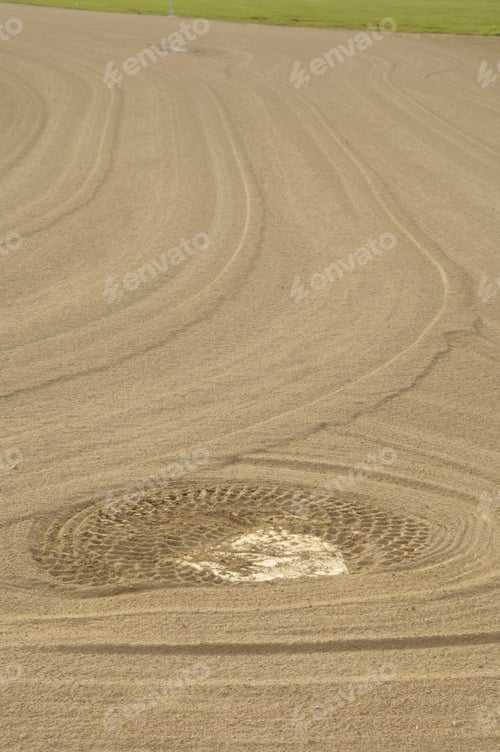 Preview: Home Plate With Groundskeeper'S Finishing Touch Of Tire Tread On Softball Diamond