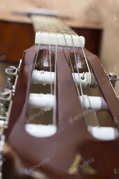 Preview: Detailed View Of A Classic Guitar Strings