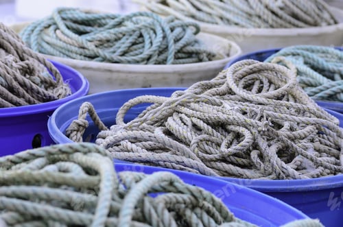 Preview: Buckets Of Rope For Lobster Fishermen In Maine (Selective Focus)