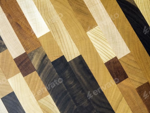 Preview: Pleasing Pattern In Wood: Detail Of Cutting Board For Use In Kitchen