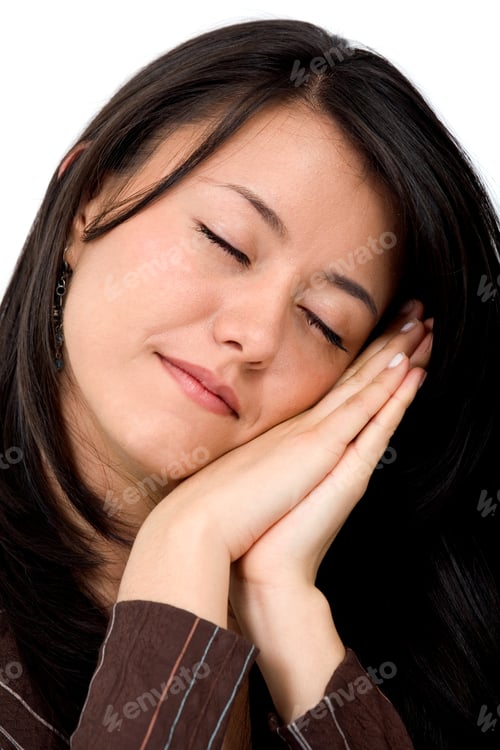 Preview: Girl Sleeping Isolated Over A White Background