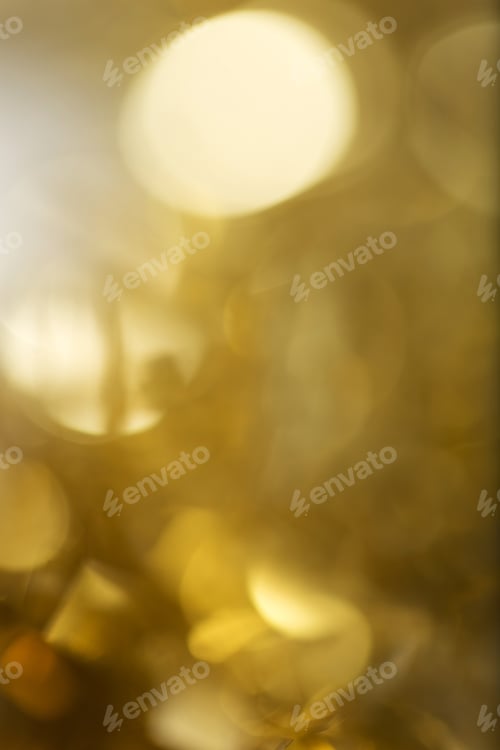 Preview: Blurred Effect On Gold Coloured Tinsel On A Christmas Tree