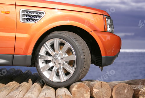 Preview: Orange 4 X 4 On Wooden Logs