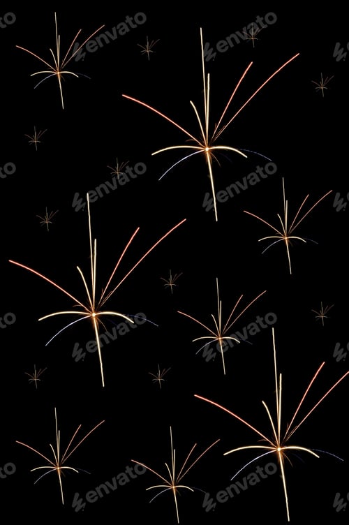 Preview: Decorative Photo Montage: Duplicates Of A Single Burst Of Fireworks