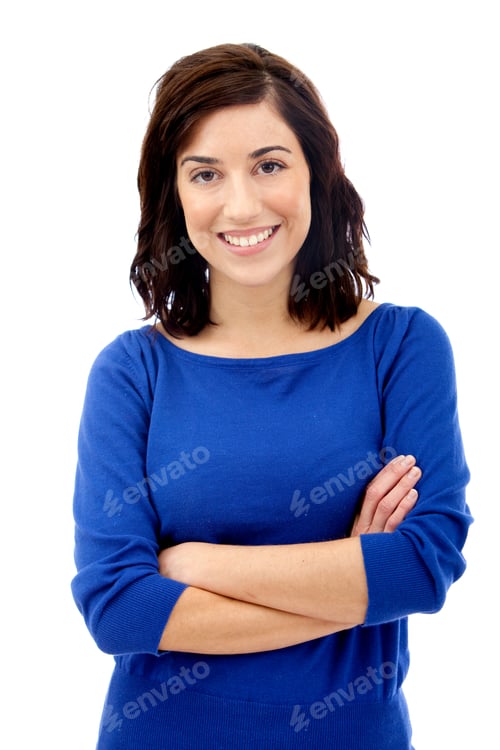 Preview: Casual Woman Smiling Isolated Over A White Background
