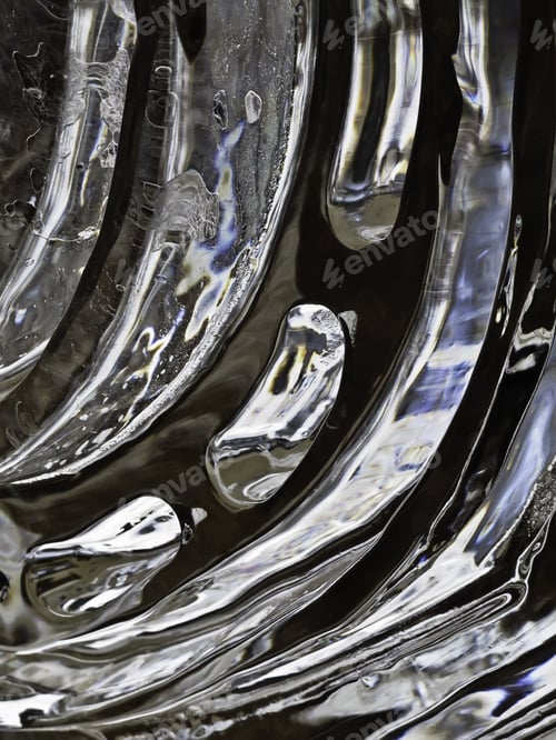 Preview: Macro Abstract Of Carved Ice With Dark Background