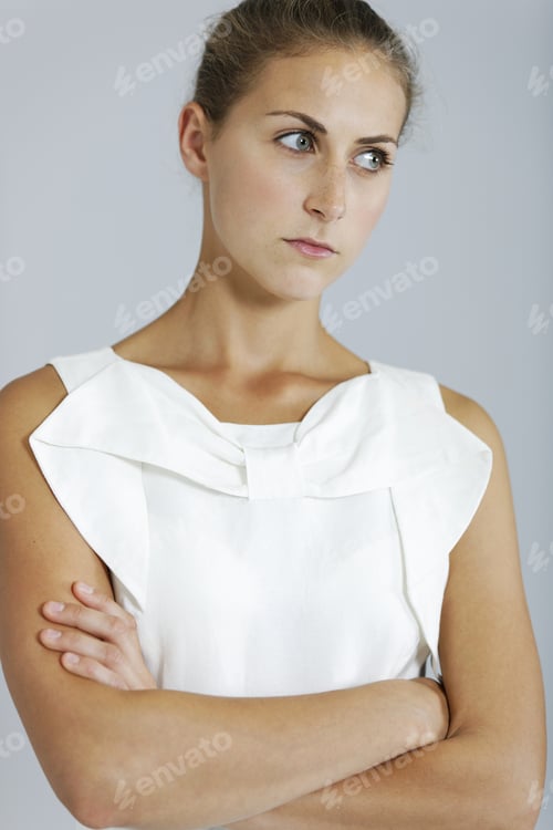 Preview: Attractive Business Woman Looking Stressed And Concerned.