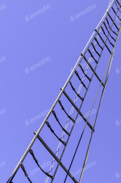 Preview: Rope Ladder For Climbing To Top Of Mast Aboard A Replica Of A Nineteenth-Century Schooner In New