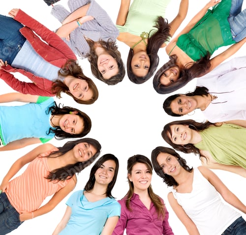 Preview: Circle Of Beautiful Women Isolated Over White