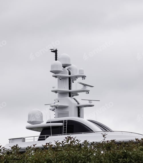 Preview: Maritime Technology: Tall Array Of Electronic Equipment On Large Yacht