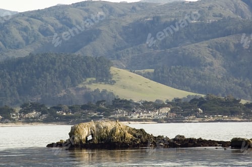 Preview: Scenic View Of Coastal Town From Across A Bay In Central California