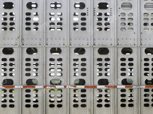 Preview: Symmetry In Transportation: Detail Of Aluminum Side Of Large Ventilated Freight Truck