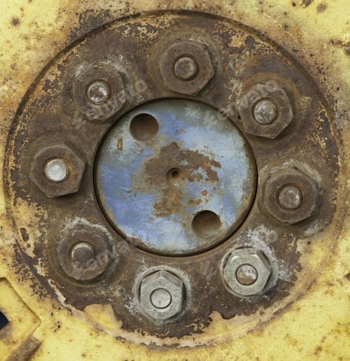 Preview: Rusty Bolts In Yellow Wheel Of Tractor