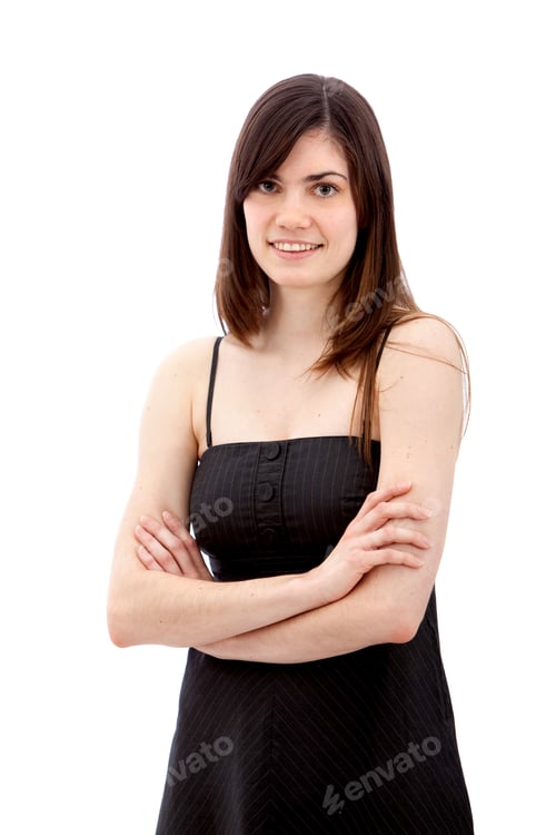 Preview: Woman In A Dress Isolated Over A White Background