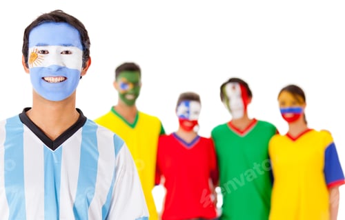 Preview: Argentina Leading A Latin Group - Isolated Over A White Background