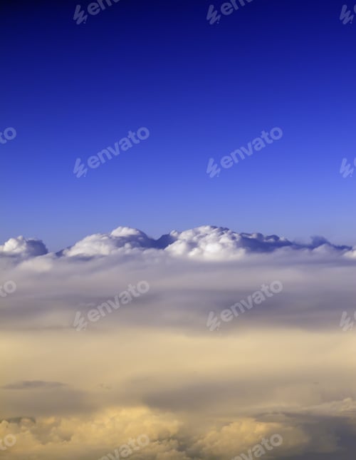 Preview: Realm Of Dreams: Upper Clouds And Deep Blue Sky Seen From 35,000 Feet Or Higher Near Sunset