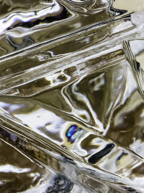 Preview: Abstract In Ice, With Flaws And Snowflakes, Reflecting Outdoor Light