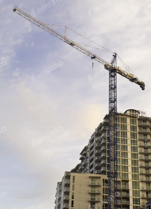 Preview: Construction Crane By High-Rise Building