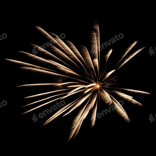 Preview: Mostly White Burst Of Fireworks With Feathery Motion Blur, In Square Format