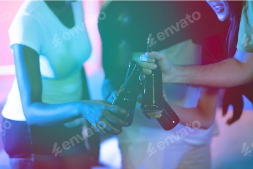Preview: Group Of Young People Having A House Party Together. African American, Asian Man And Woman