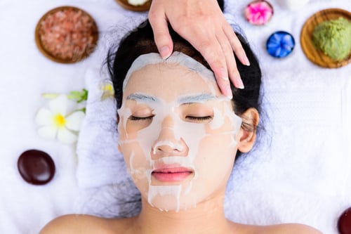 Preview: Portrait Of Beautiful Asian People Has Masking With Close Up View And Close Up Eyes And Having Hand