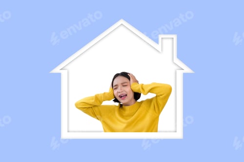 Preview: Young Asian Girl Enjoy Life At Home, Stay Home Concept.