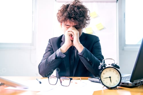 Preview: Busy Person With Headache, Unsuccessful Businessman. Mental Health, Ptsd And Suicide Prevention