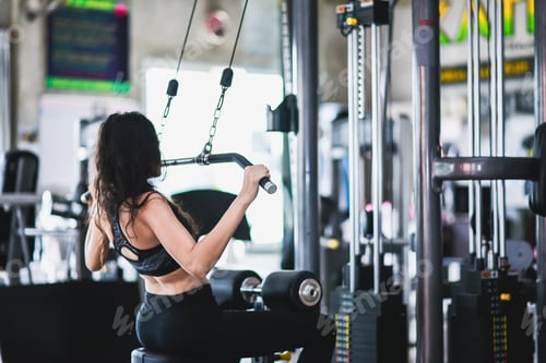 Preview: Asia Girl Exercise With Barbell In The Gym