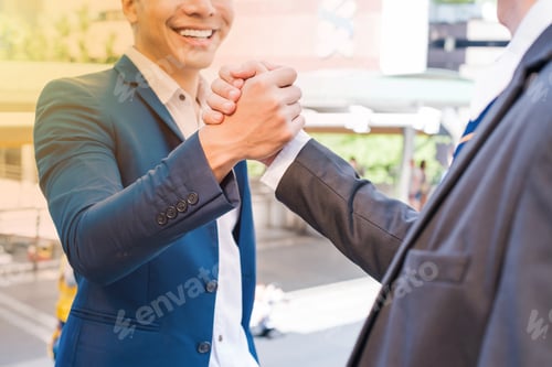 Preview: Business Handshake And Teamwork For Achievement Kpi And Success Goal