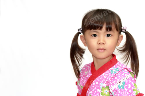 Preview: Japanese Girl In Yukata, Japanese Traditional Night Clothes (3 Years Old) (White Back)