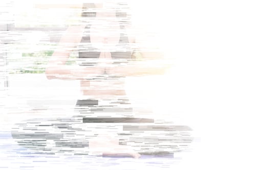 Preview: Beautiful Young Fit Asian Woman Doing Yoga. Mixed Media. Asian Girl Performing Yoga Indoor With