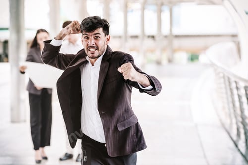 Preview: Successful Start Up Business Portrait Concept. Handsome White Male In Smart Casual Dress Portrait