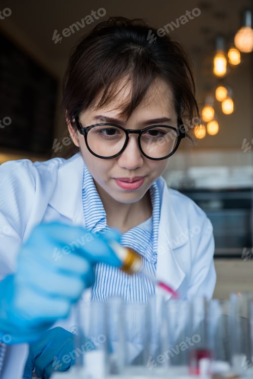 Preview: Scientist Working In Science And Chemical For Health. Doctor Working In Lap Test.