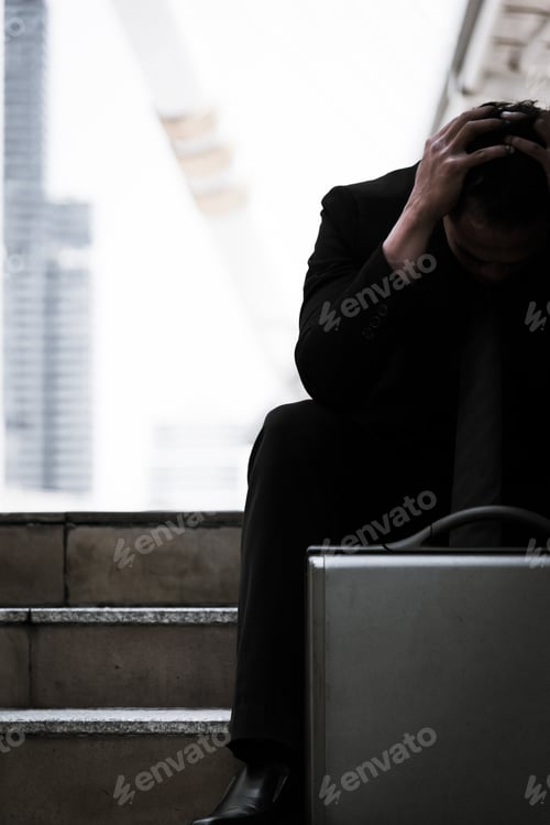 Preview: Asian Businessman Feel Sad And Frustrated Upset Fail In Life.