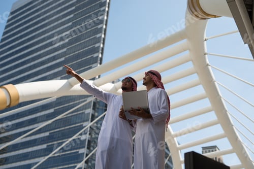 Preview: Two Arab Businessmen Convene To Work Together For A Common Goal And Success City