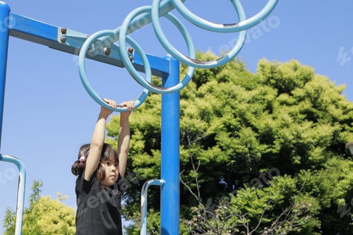 Preview: Japanese Girl Playing With A Monkey Bars (5 Years Old)