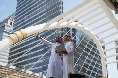 Preview: Two Arab Businessmen Convene To Work Together For A Common Goal And Success City