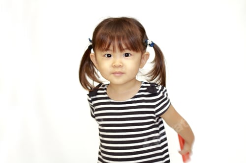 Preview: Smiling Japanese Girl (2 Years Old) (White Back)