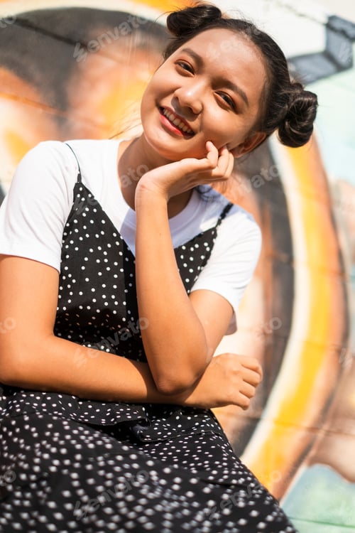 Preview: Portrait Young Girl , Asian Girl, Happy Girl.