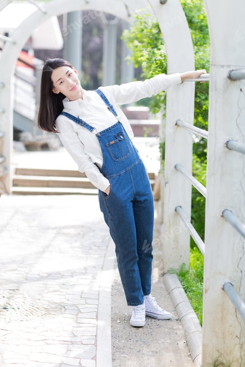 Preview: Pretty Girl Playing Alone Outdoors In The Park And Enjoy The Good Times