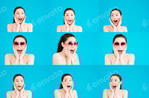 Preview: Expressive Woman Displaying a Variety of Reactions