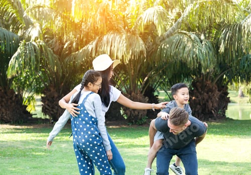 Preview: Happy Family Playing In Park Together