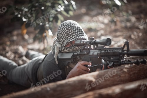 Preview: The Soldier Wearing A Mask And Holding A Gun, Soldier Concpet