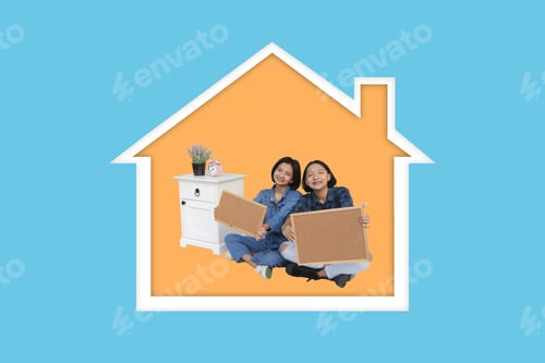 Preview: Young Asian Girl Enjoy Life At Home, Stay Home Concept.