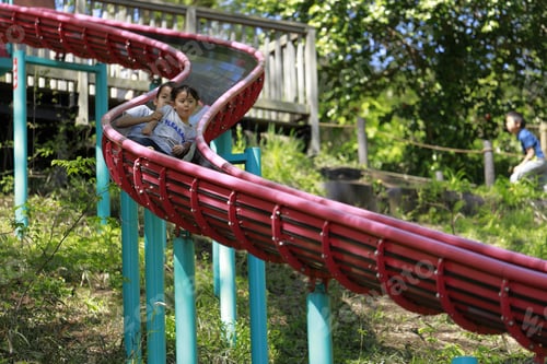 Preview: Japanese Brother And Sister On The Slide (10 Years Old Boy And 5 Years Old Girl)