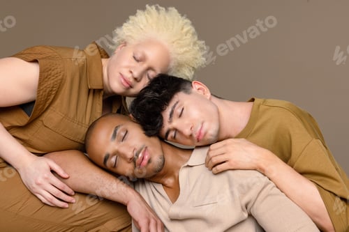 Preview: Portrait Of A Non-Binary Caucasian Person In Their 20'S, A Black Woman With Albinism In Her 20'S