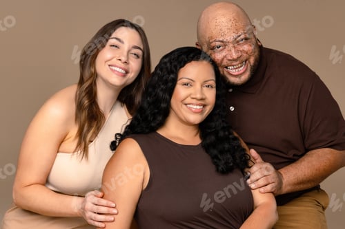 Preview: Portrait Of An Afro-Latina In Her 40'S, A Multiracial Man In His 50'S, And A Middle Eastern Woman