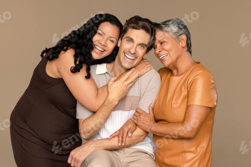 Preview: Studio Portrait Of A Latino Man In His 40'S, A Hispanic Woman In Her 60'S, And An Afro-Latina Woman