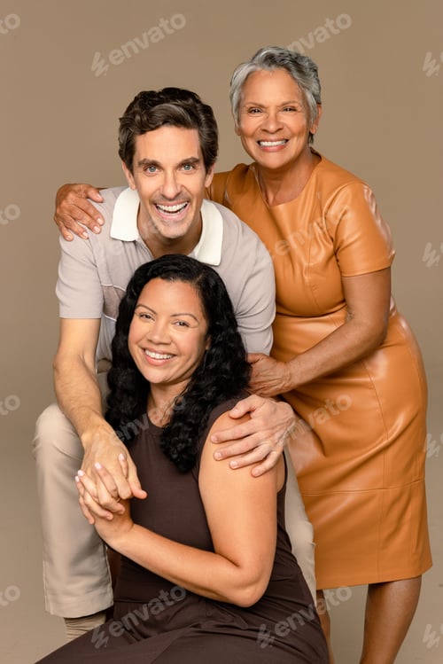 Preview: Three Quarter Length Shot Of A Latino Man In His 40'S, A Hispanic Woman In Her 60'S, And An